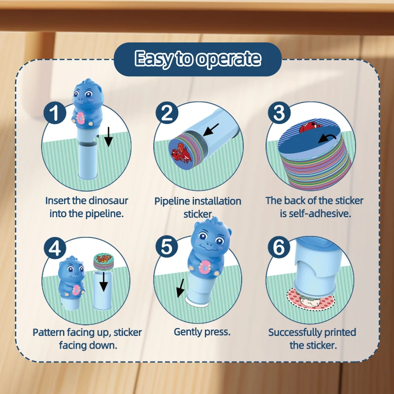 SL Waterproof Magic Sticker Stamper Seal Sticker Toy With 100 Removable Stickers And 36 Page Activity Pad