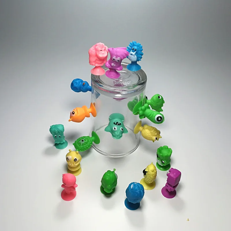 Mini Plastic Capsule Toys Doll Character Animal Suction Crazy Critter Figure Toys
