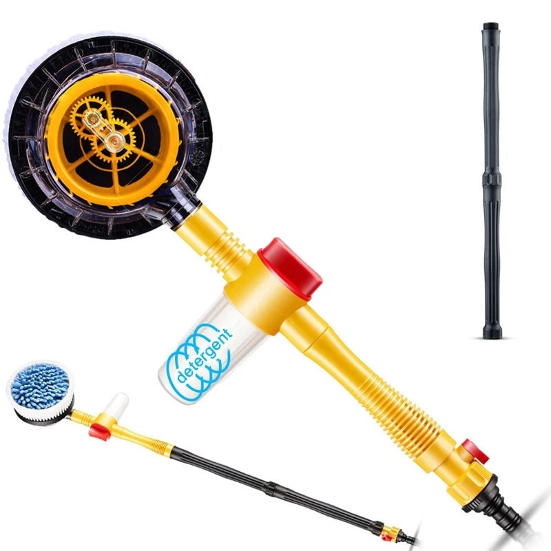 Universal High Pressure Automatic Rotating Portable Foam water Wash Spray Brush car washer for cleaning with foam pot