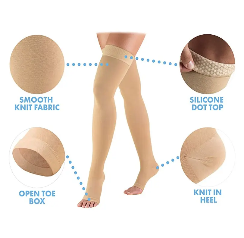 Customizable 20-30mg medical calf compression stockings anti-embolism socks to prevent varicose veins