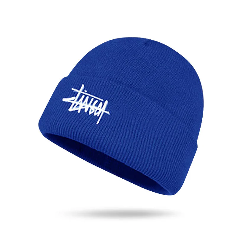Custom Puff Logo Winter Skull Cap 100% Acrylic Designer Beanie Hats High Hip Hop Warm Knitted Appropriate Digital