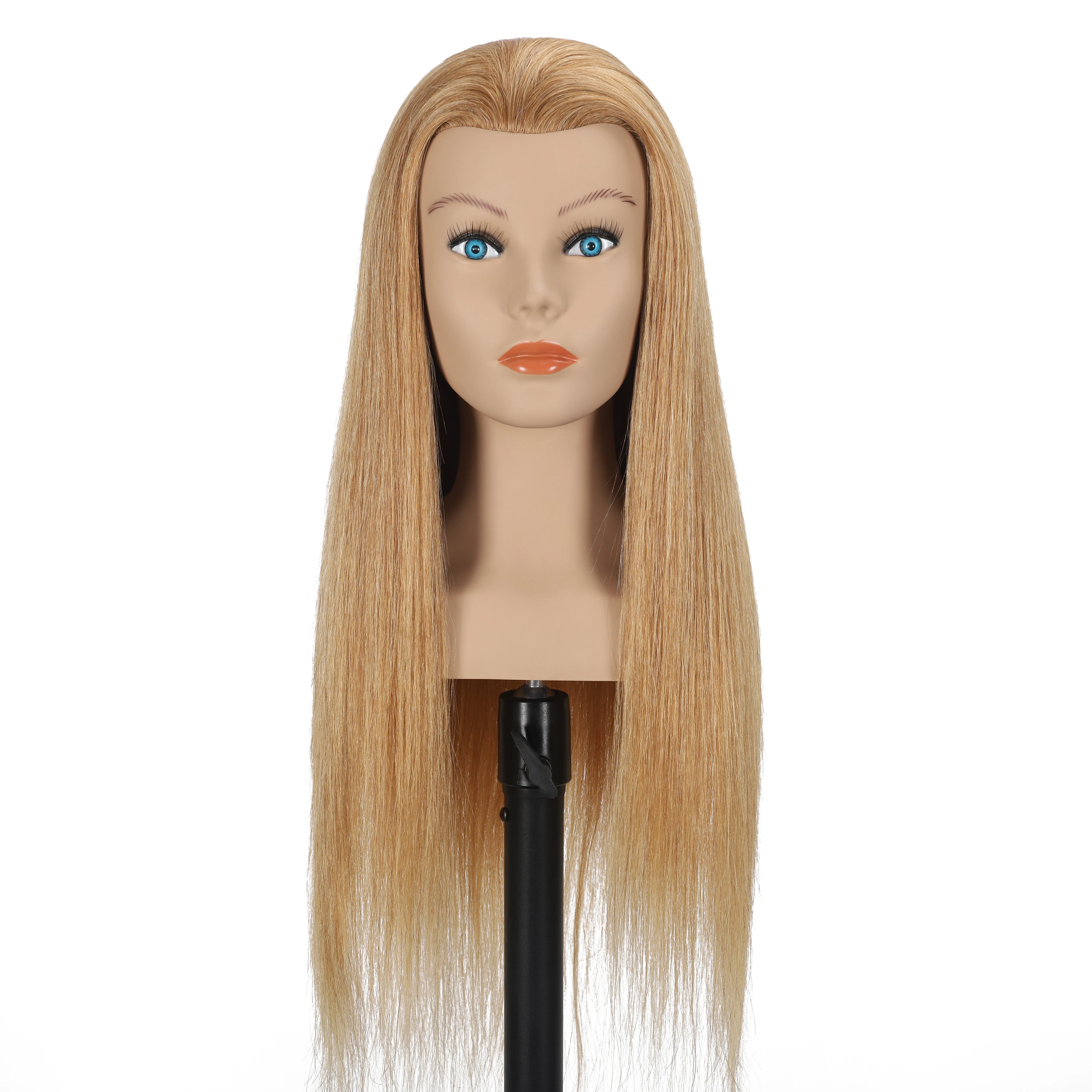 J16 Face Female Makeup Head Mannequin Synthetic or Human Hair PVC Training Head Realistic Model
