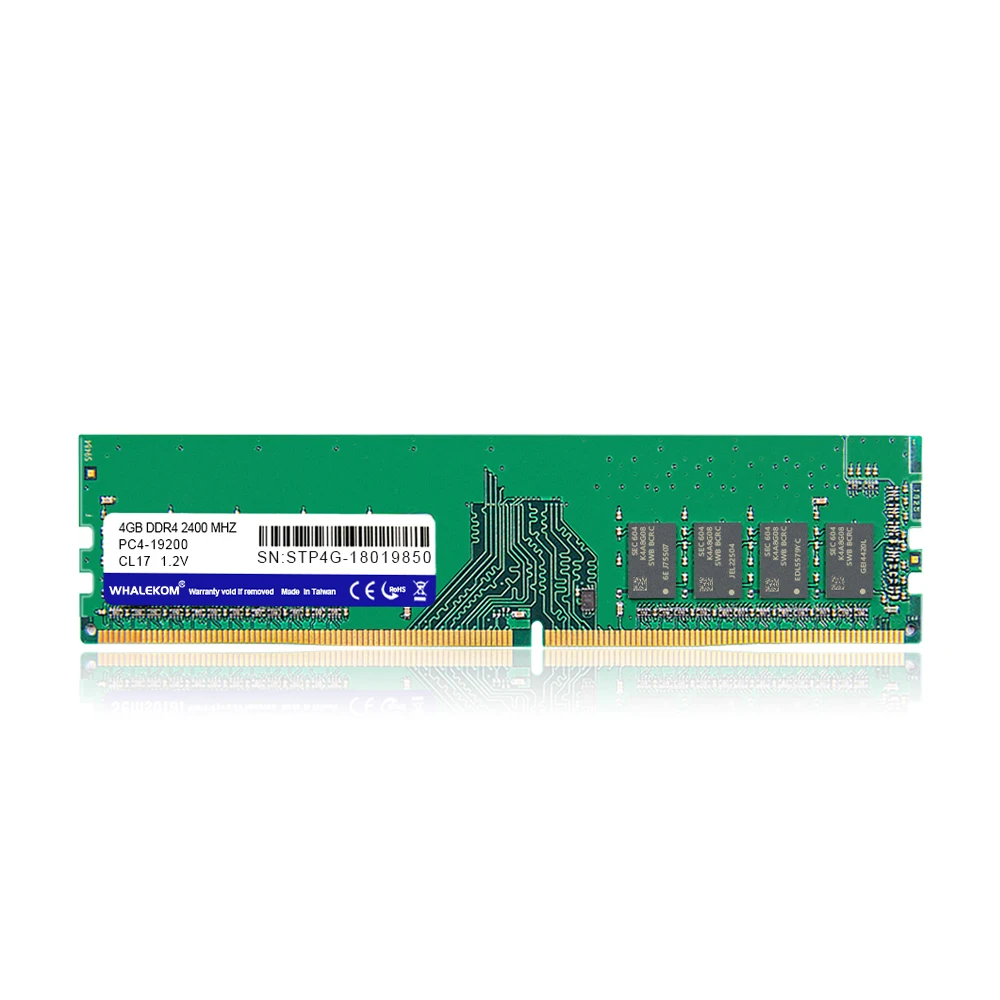  Гарантия WHALEKOM 3 года производства ОЗУ 288Pin 1 2 в CL17 2400 МГц DDR4 4 ГБ для настольного