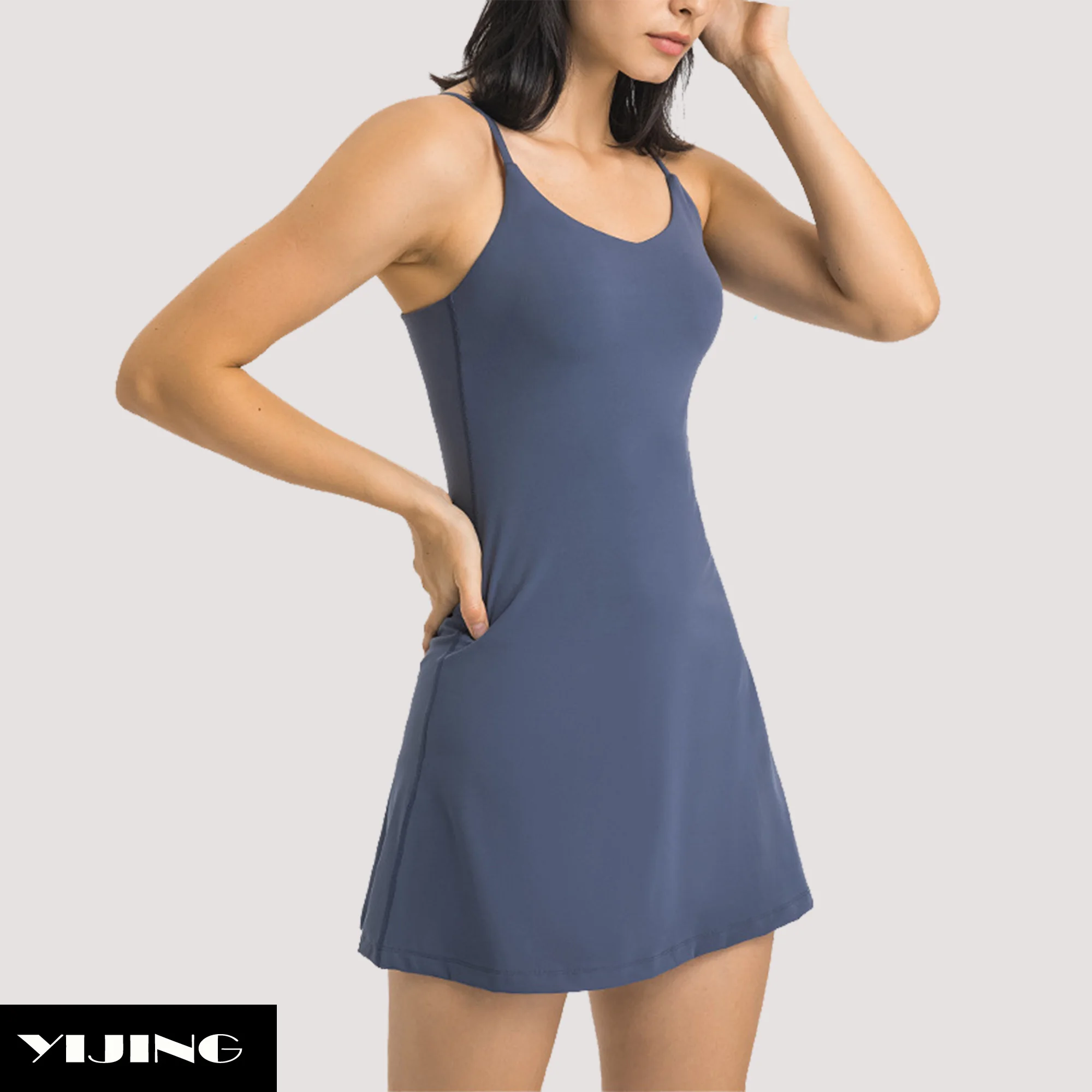 Women One Piece Tennis Dress With Shorts Sport Dress For Golf Badminton Running Workout Casual Girl Sport wear Club Dress