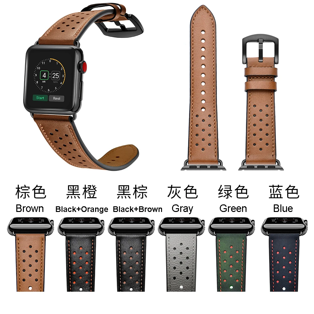 Drop shipping Fashion Smart Wrist Genuine Leather band Watch Strap For Iphone Watch band Series 5 4 3 2 1