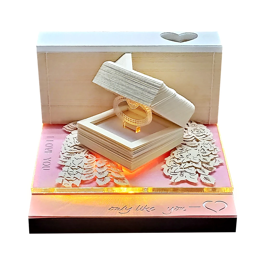 Горячая распродажа День Святого Валентина в 2025 розовое романтическое кольцо с бриллиантом 3D Памятка ежедневные офисные принадлежности