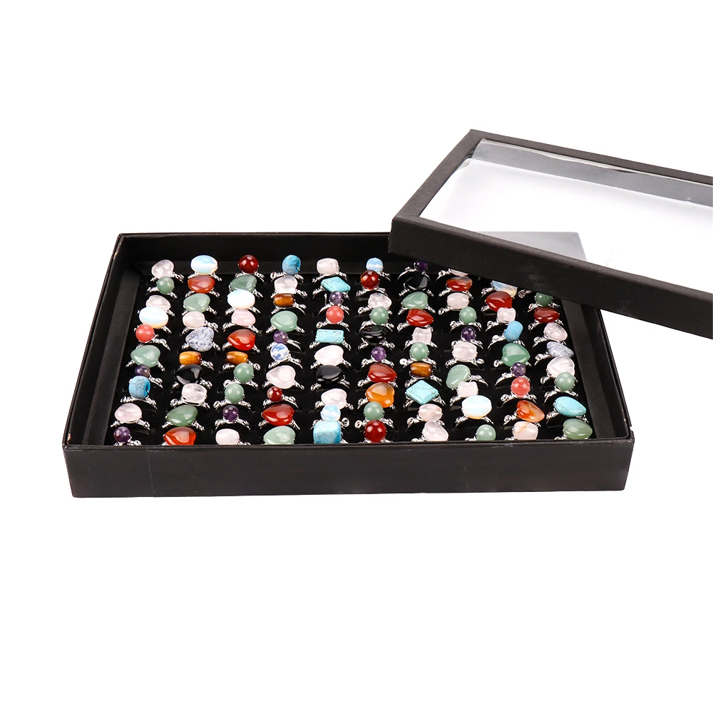 Men Ring With Stone Pakistan Circle Shape Man Gemstone Finger Turkey Blck Mans Irregular Natural Boho Genuine Heavy Summer