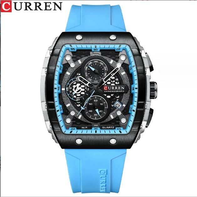 Curren 8442 Мужские часы с шестью штырьками кварцевые мужские модные спортивные