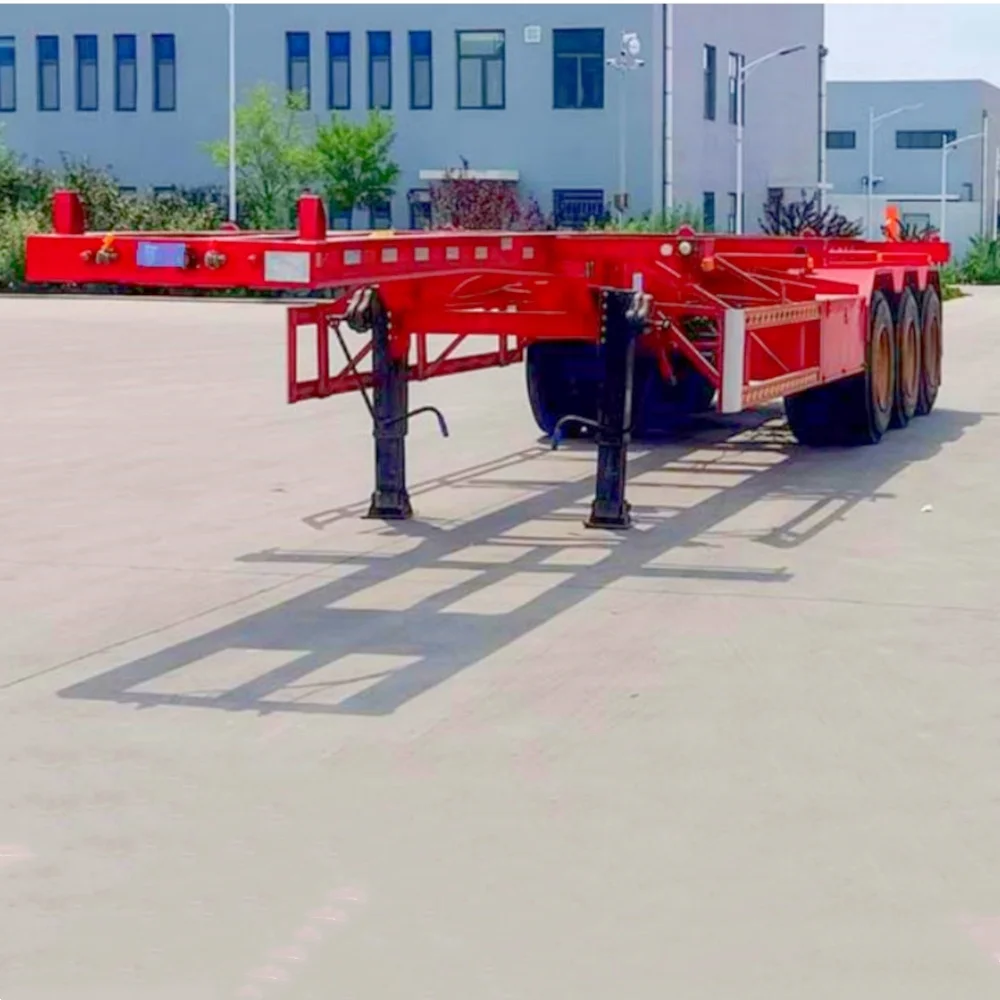 Tri-Axle 3 4 5 Axles 40ft trailers 50 Tons 20ft 40ft 50ft 53ft container Chassis flatbed semi trailer