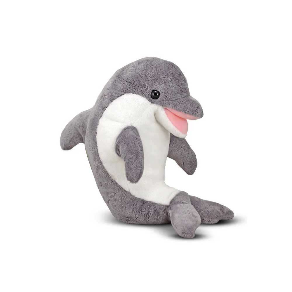 Custom good quality pink& sky blue stuffed dolphin plush pillow fluffy soft cute sea animal dolphins toy