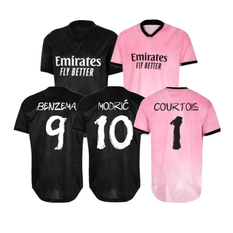 Special Edition BENZEMA soccer jerseys 2023 thai quality black pink customize HAZARD Modric ASENSIO Courtois men football shirts