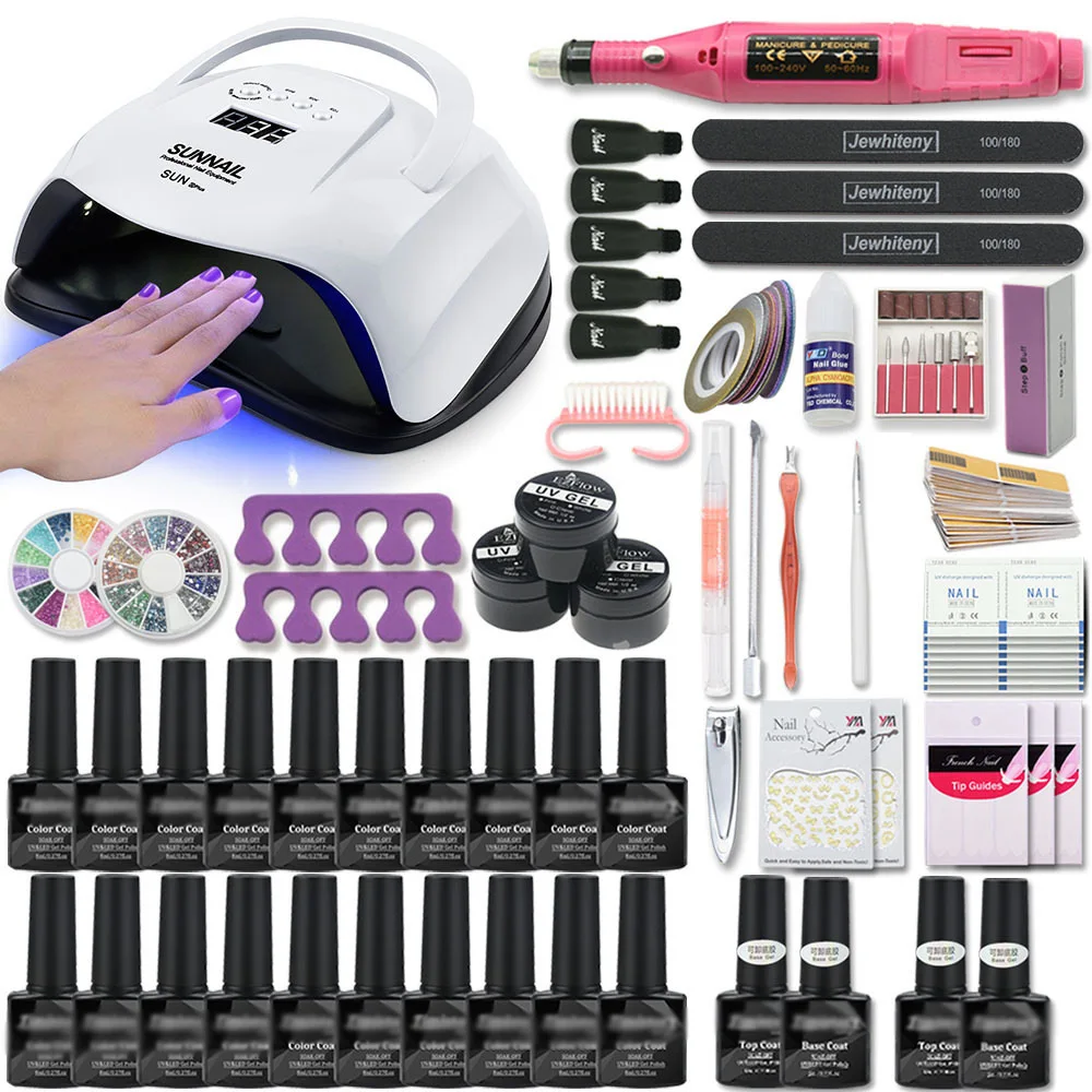 80W Professional Nail Making Machine Set Salon Diy Manicure & Pedicure Set Nail Tools Drill Bits Polish Nail Gel Set Kit Beauty