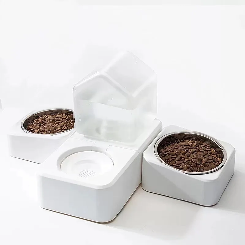2021 новая керамическая нержавеющая сталь двойная миска для домашних животных собака автоматическая Экологически чистая кормушка набор диспенсеров для воды