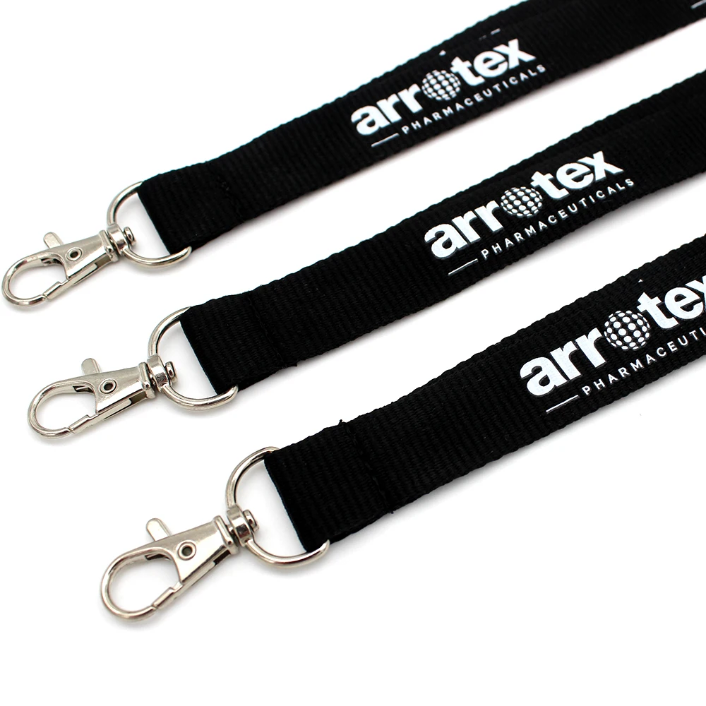 Neck Lanyard With Plastic Card Holder Polyester Standard Custom Black Metal Snap Hook Breakaway Lanyards Strap