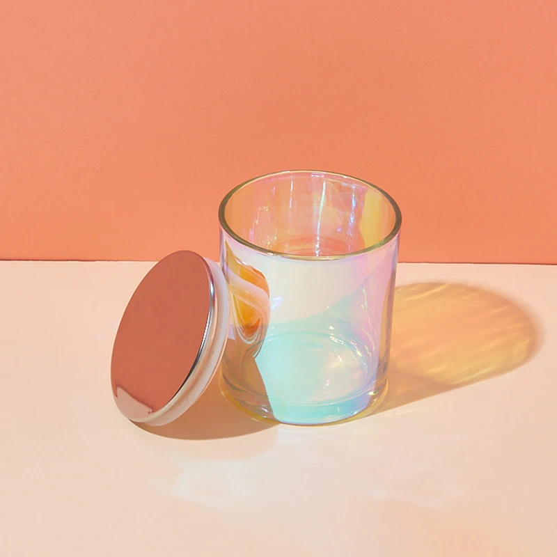 Luxury Holographic Empty Candle Jar Container 6oz 10oz Private Label Brand