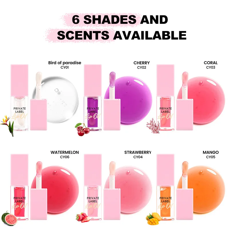 Custom Logo Fruit Flavor Moisturizing Long Lasting Lip Oil Wholesale