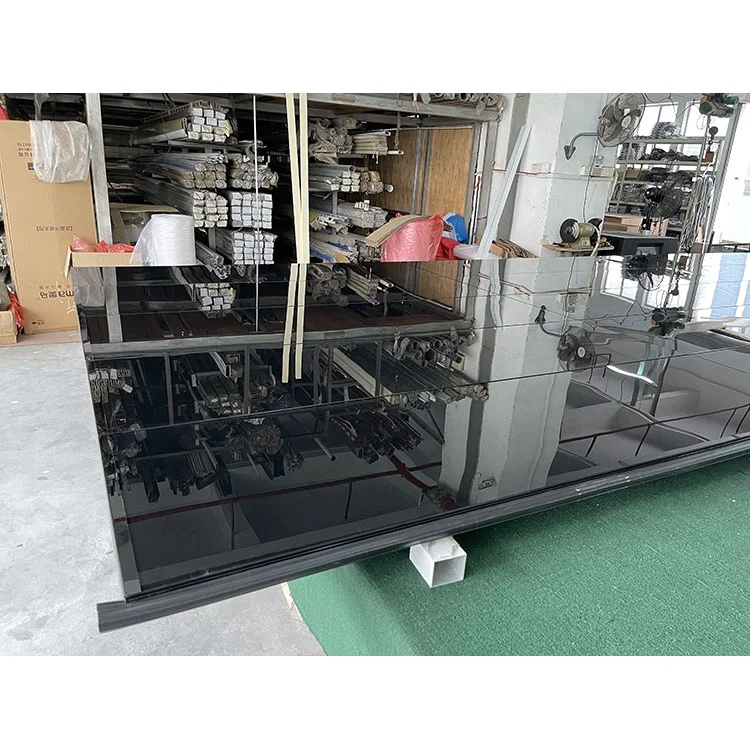 2022 professional garage door manufacture produce high standard frameless aluminum mirror reflective glass garage door