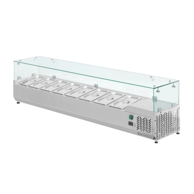 Refrigerated Pizza/salad Glass Work Table,Salad Counter Chiller