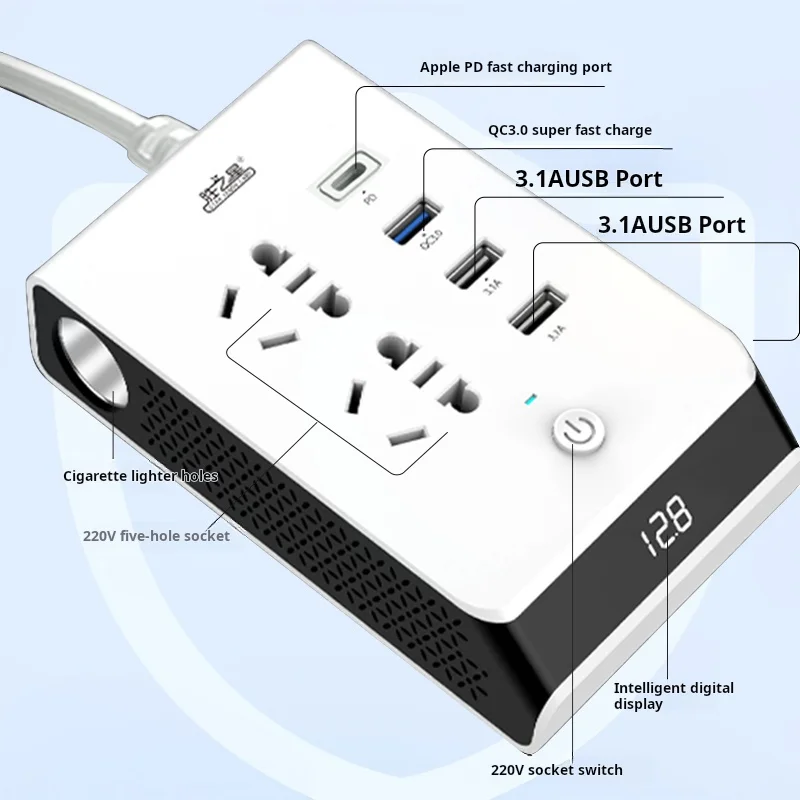 car inverter Turn changer 12 Volt 24v Turn 220v High-power truck car power socket charging transformer