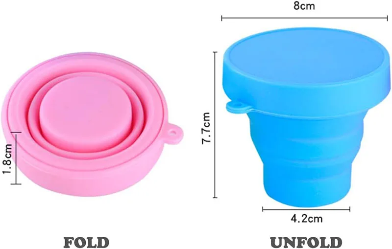 170ML Eco Friendly Portable Reusable Folding Silicone Collapsible Drinking Coffee Cup With Lids