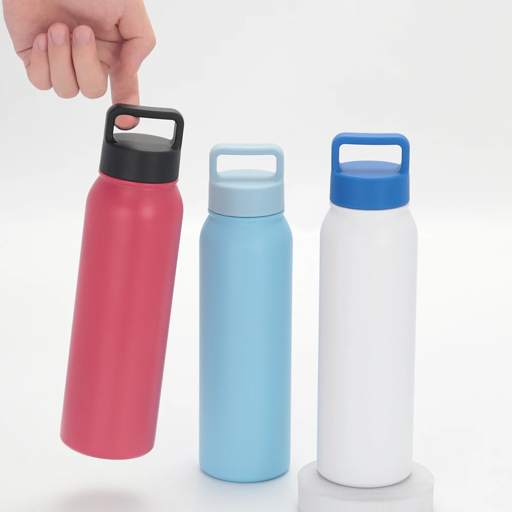 20oz 30oz Stainless Steel Flask Double Wall Vacuum Insulated Sports Gym Water Bottle with Handle