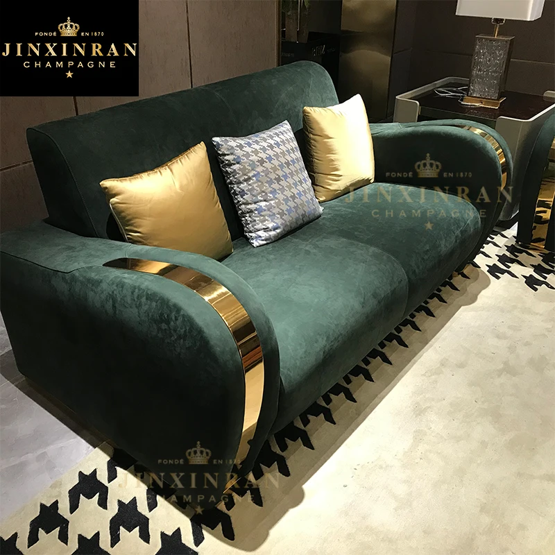 Nordic Style fabric Couch Design loveseat Sofa for home furniture Modern Design Fabric green 4 people sofa