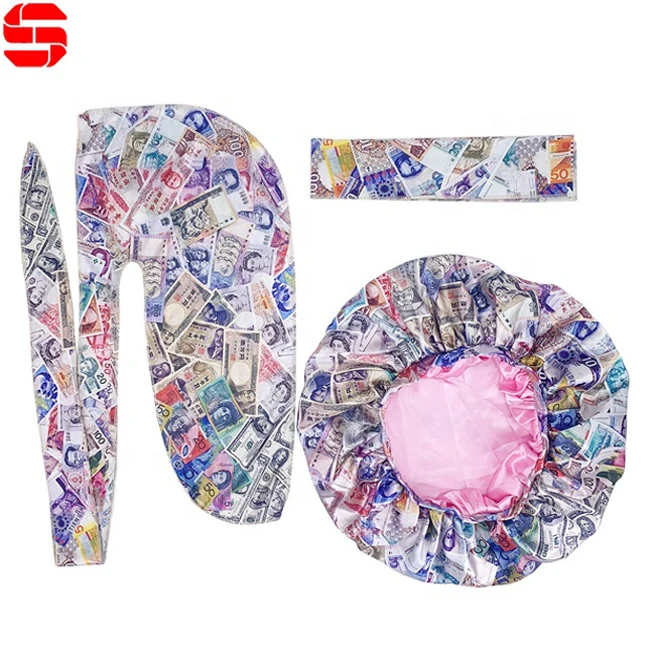 Custom Logo Luxury Sleeping Bonnets Silk Durag Headband Head Tie Bonnet Women Double Layer Hair Sleep Cap Designer Satin Bonnets