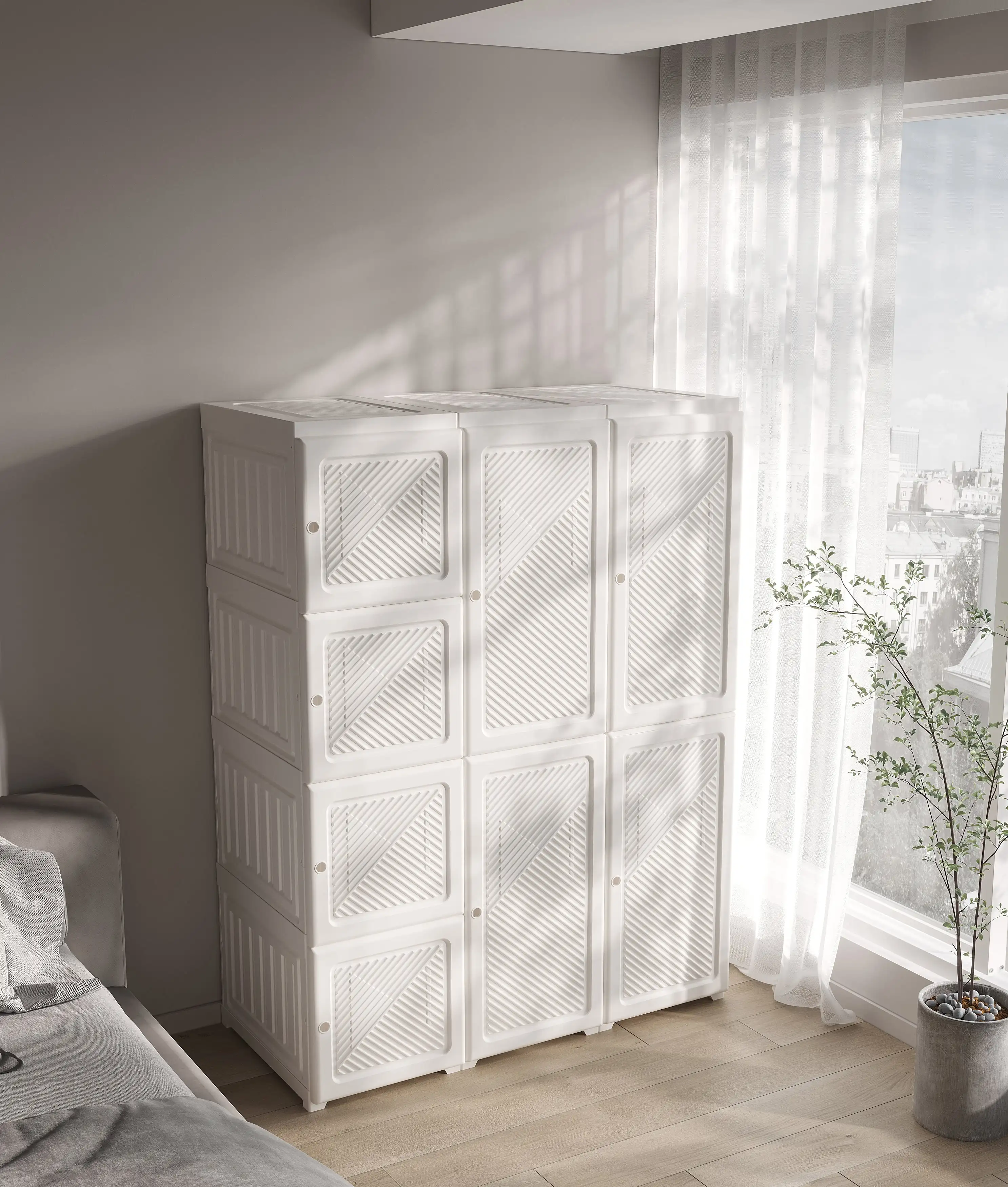 factory supply Easy Installation Portable Wardrobe Foldable Plastic wardrobe bedroom furniture