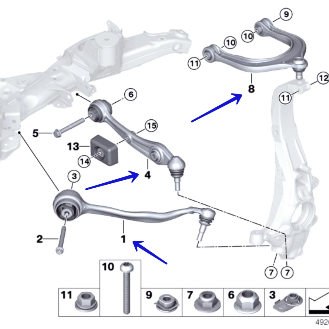 31106878081 106893549 31106883115 Front control arm For BMW X5 G05 X6 G06 X7 G07 control arm kit Control arms combination