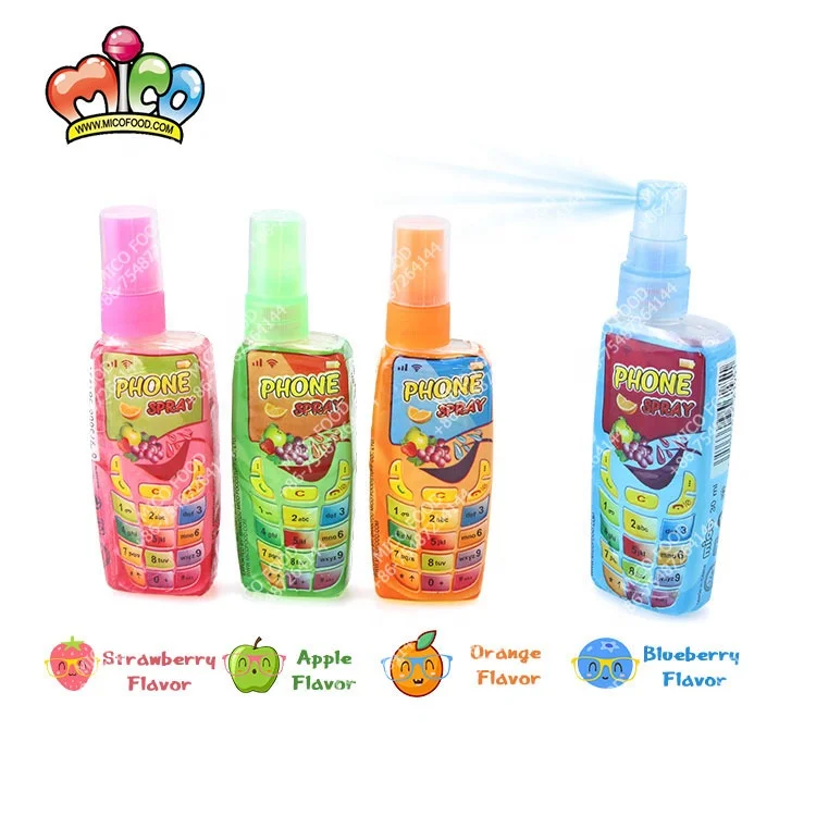 30ml Mobile Phone Shape Fruit Flavor Spray Liquid Candy For Kids