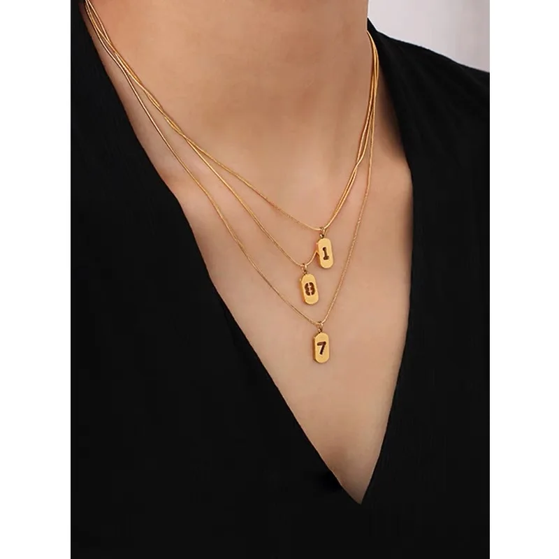 Buy without Hesitation! I Have a Stack of Your Lucky Numbers, Stainless Steel Necklace, Simple All-Match Clavicle Chain, Fashion