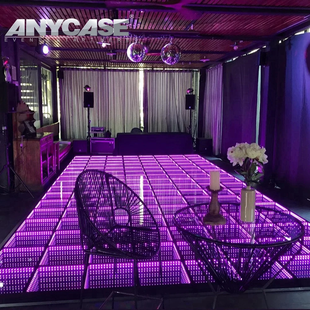 Hot ANYCASE White 60*60cm Light Weight Events infinity mirror led dance floor for weddi