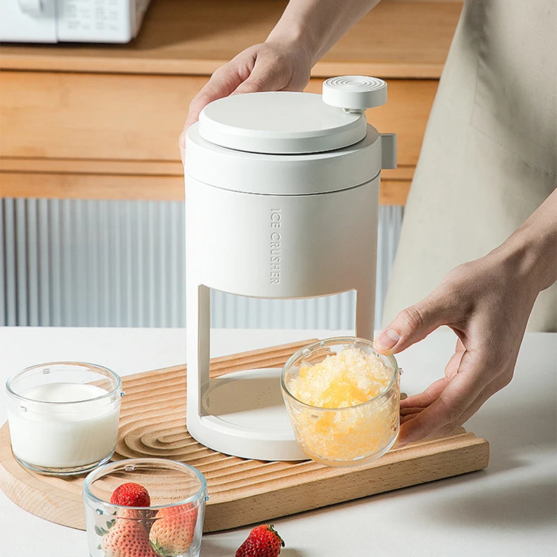 Portable Shaved Ice Machine Manual Snow Cone Machine Ice Crusher Machine Ice Cube Tray Kitchen Tool