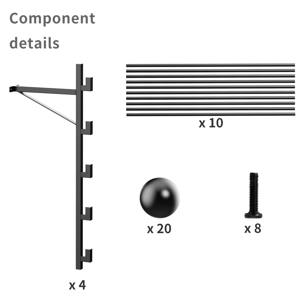 10 Tiers Metal Rack Removable Wrapping Paper Display Rack for Shops