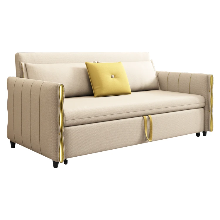 
Folding Living Room Small Apartment Sofa Come Bed Multifunctional Double Storage Sofabed With Cushions 
