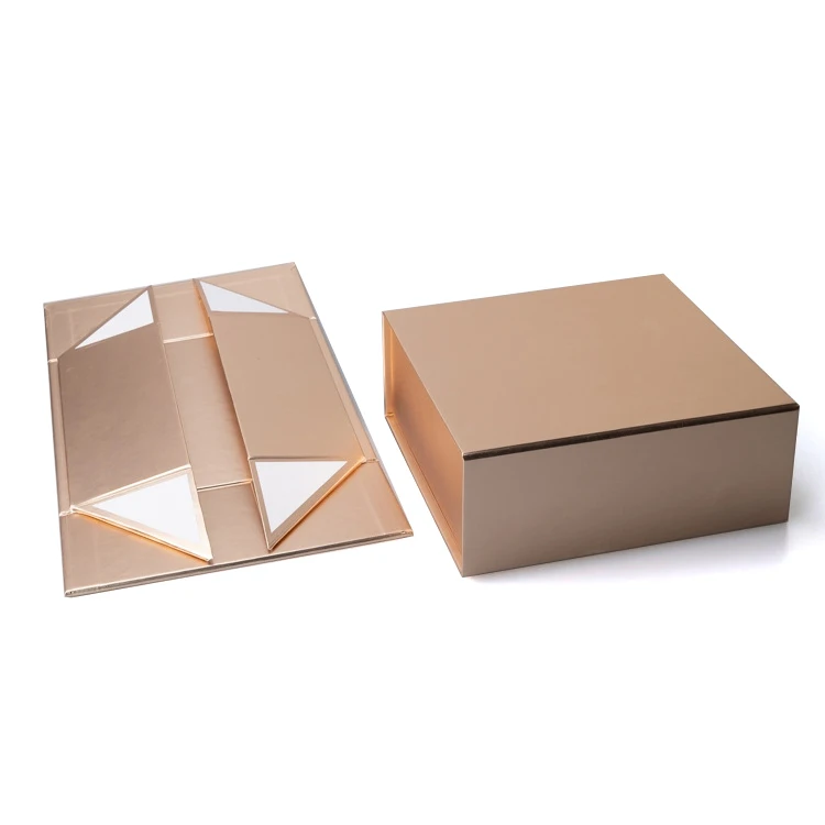 Large luxury custom foldable magnetic black white pink gold paper cardboard hamper gift box with ribbon