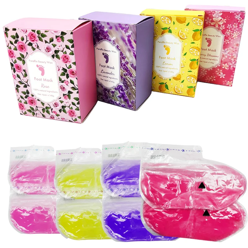 Wholesale Natural Lavender Paraffin Beauty Wax Candles Foot Mask Generic Moisturizing Paraffin Wax Gloves And Sock