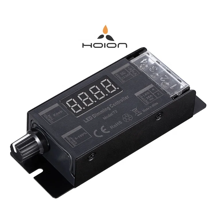 Knob Switch PWM Adjust T2 2.4G Wireless 300W 600W 25A 1CH Dimmable 0-100% Dimming Single Color Strip LED Dimming Controller
