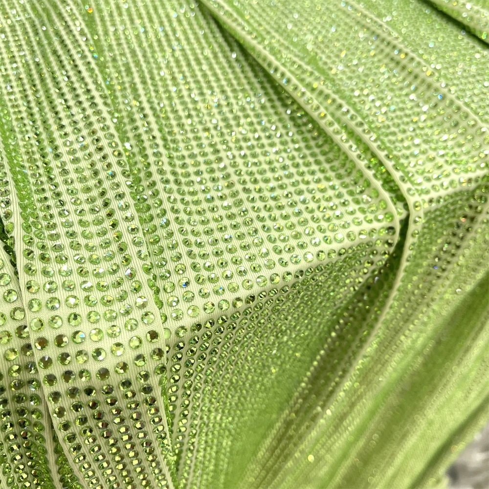 va169 sparkling 1.5meter width dress elastic mesh fabric rhinestone fabric crystal