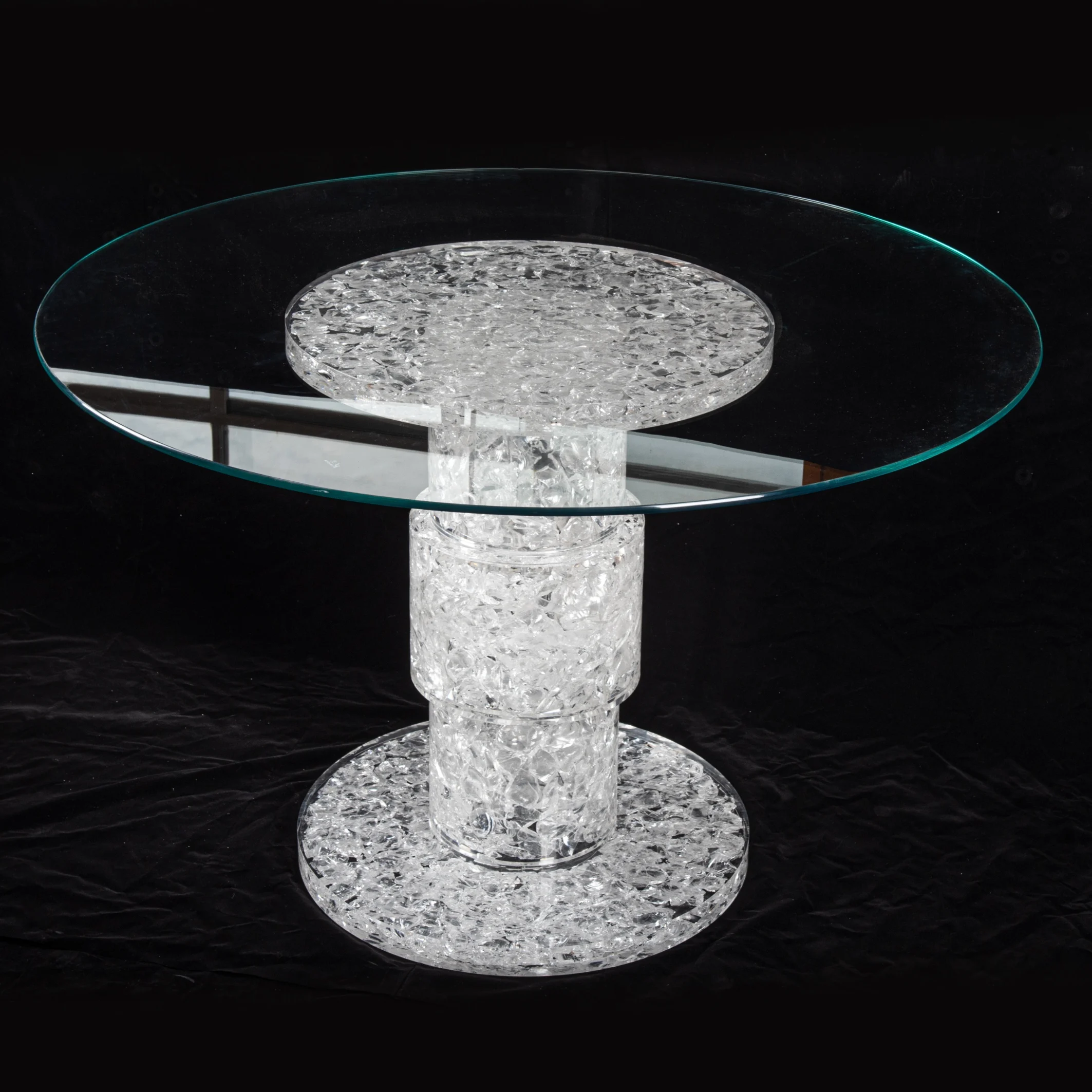 Dining room furniture round marble wood table top with rotating lazy susan aluminum table base marble dining table