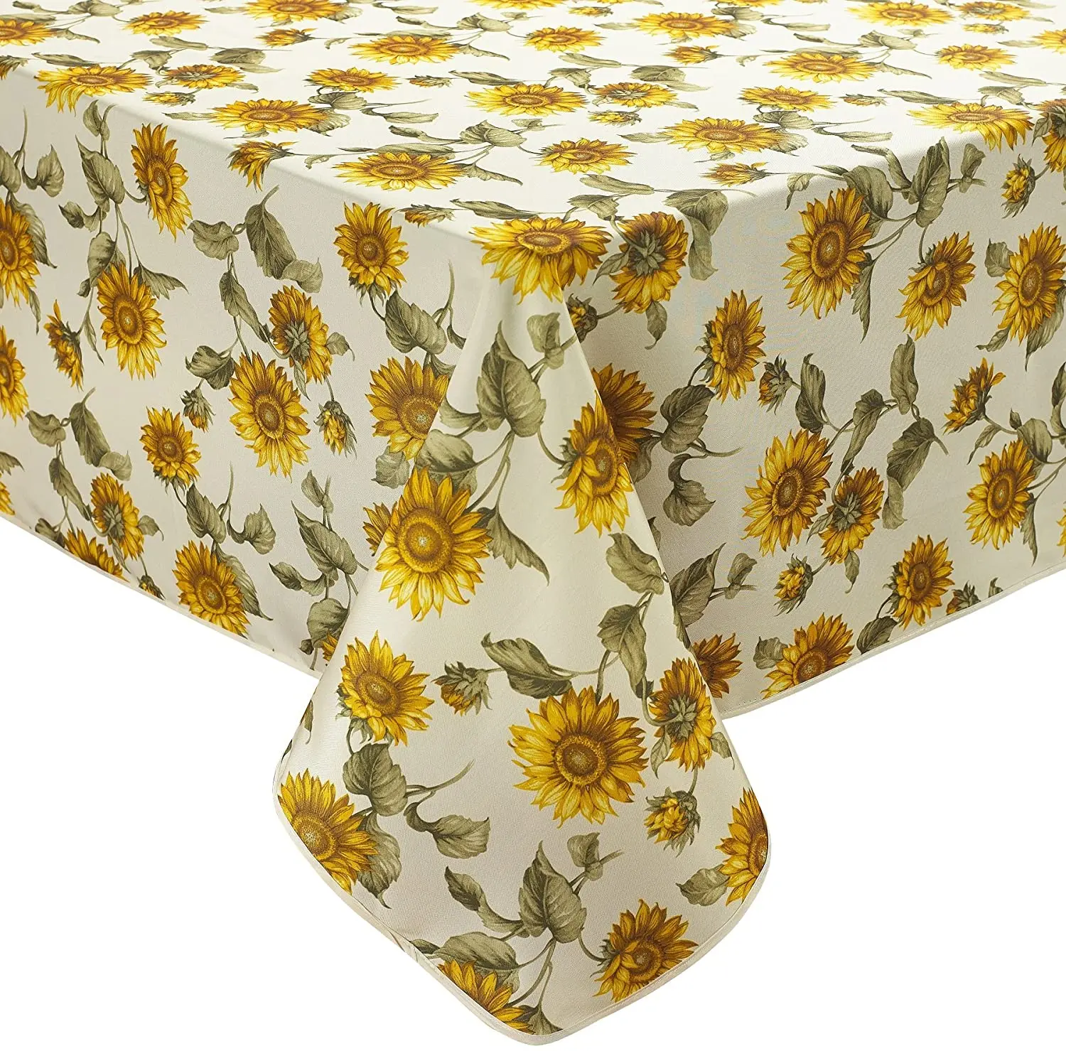 
100% textured polyester floral Printed sunflower table cover Tablecloths for dining 