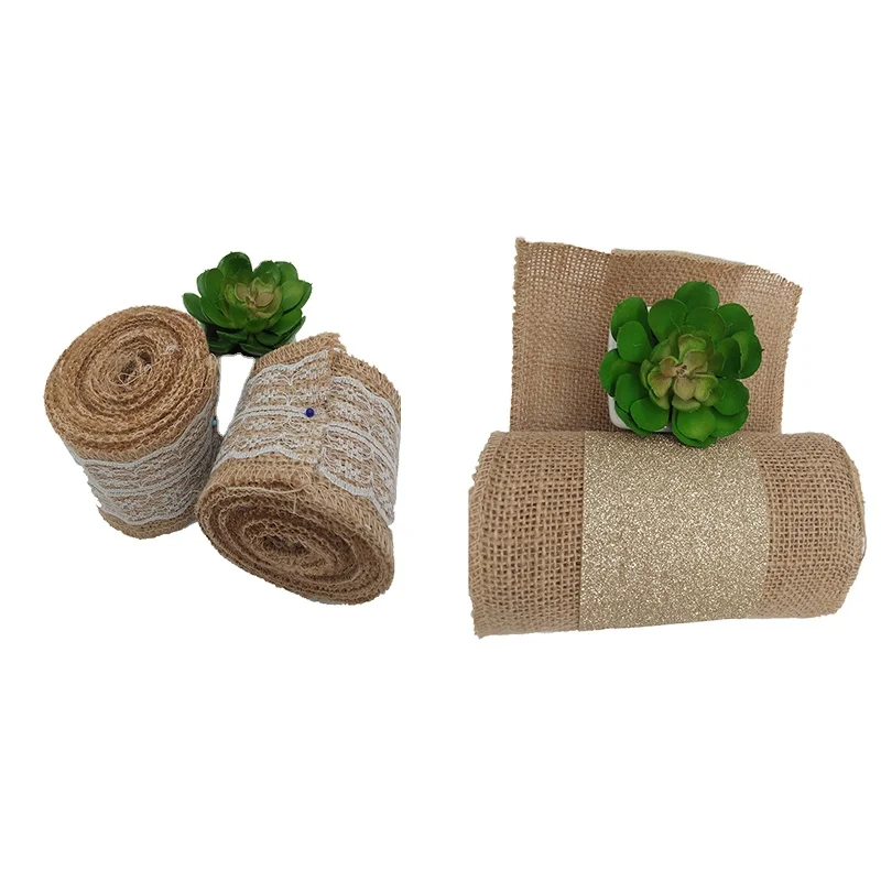 Wholesale jute coarse linen yarn roll, jute fabric, can be used as decorations