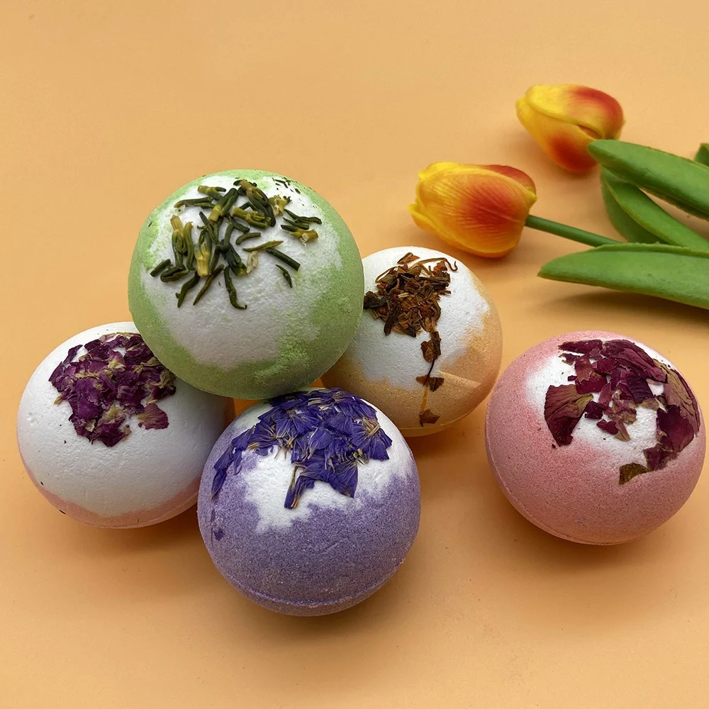 Muran Factory Direct Making Supplies Foam Bulk Dead Sea Bath Bomb With Rose Petals High Quality Rose Flower Scented Bath Bomb