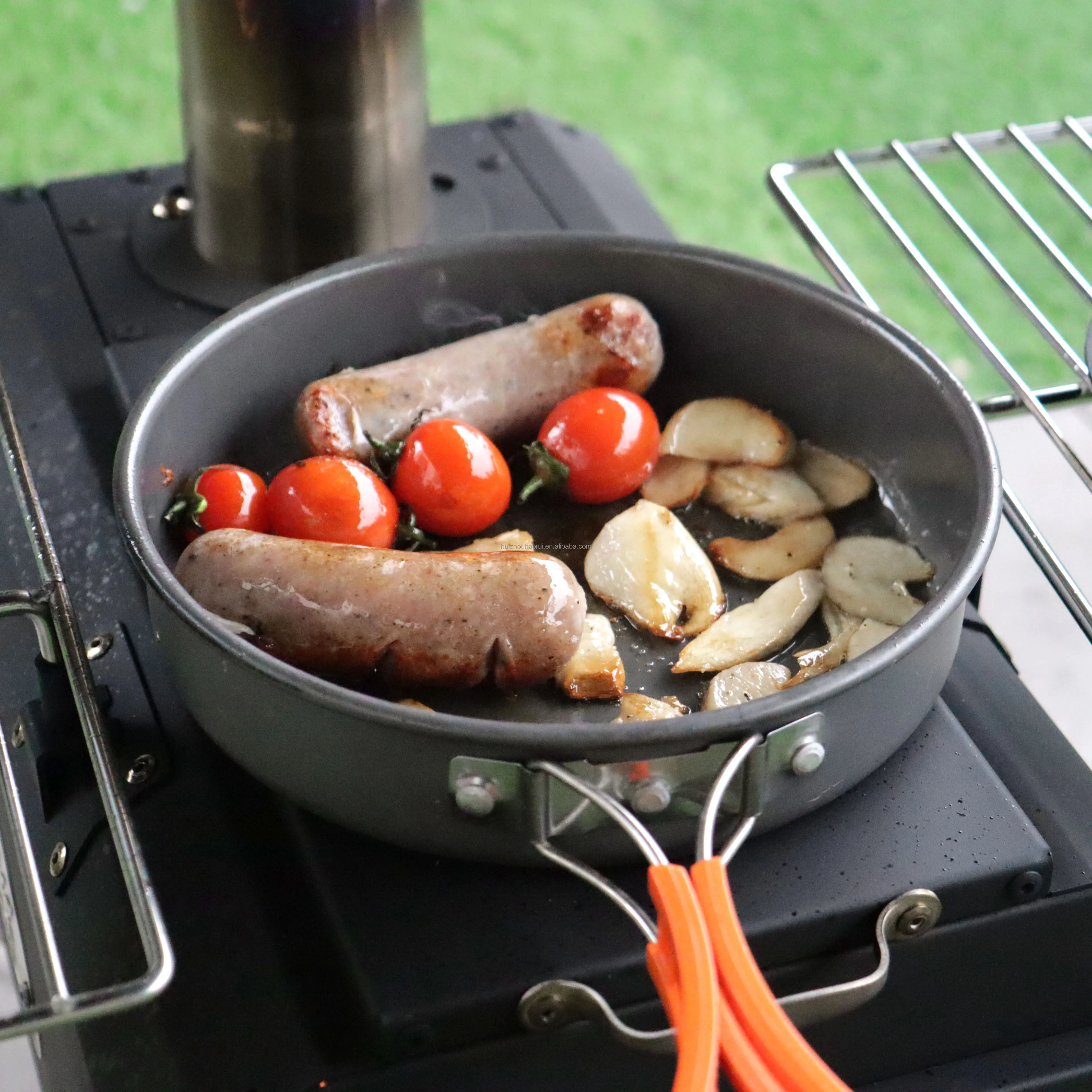 Portable Carbon Steel Outdoor Camping Tent Wood Burning Stove Multifunctional Tent Heating Stove