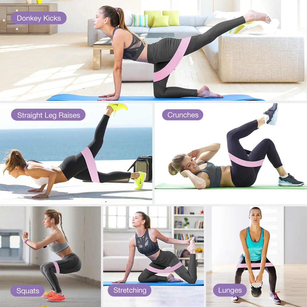 Amazon hot sale high elastic resistance band training hip high efficiency fitness non-slip tension band kit yoga elastic band