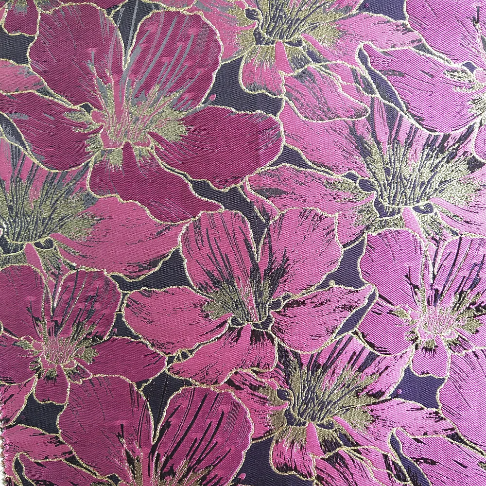 
POLYESTER AND METALLIC NEW DESIGN WOVEN BROCADE JACQUARD FABRIC FOR GARMENT 