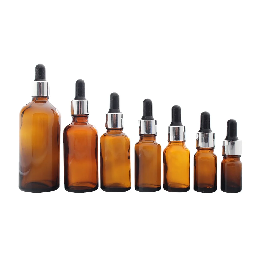 5ml 10ml 15ml 20ml 30ml 50ml 100ml Empty Glass Amber Glass Dropper Essential Oil Cosmetic Bottle (1600133705265)
