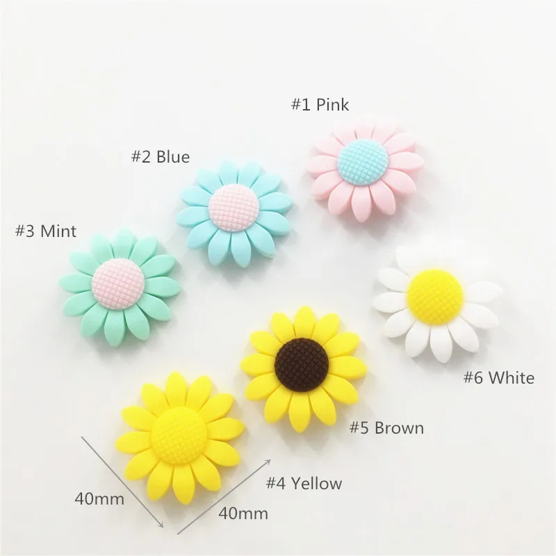 Wholesale dummy pacifier Sun Flower Silicone baby Pendant Teether