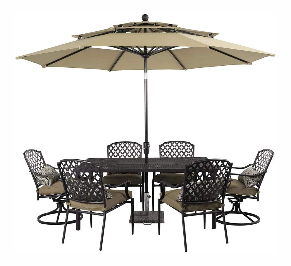 Outdoor Cafe Umbrella Custom Logo Fold Sun Shade Garden Market Golf Parasol Beach Patio Base Umbrellas For Restaurant