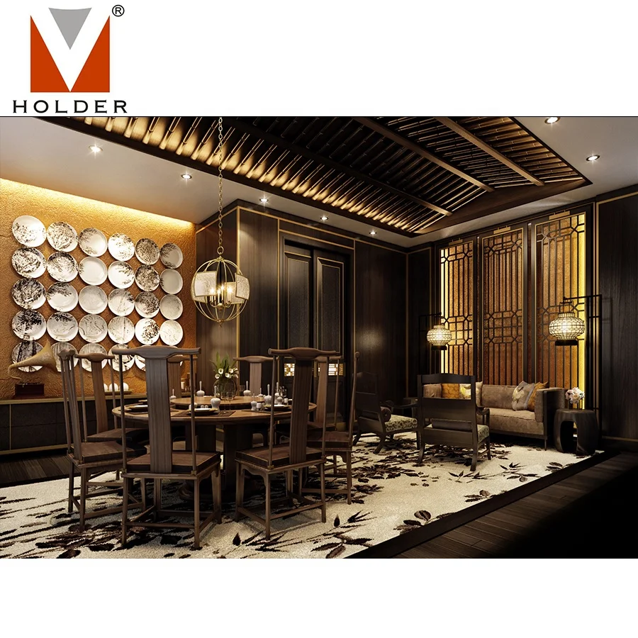 Chinese design solid wood made 5 star hotel lobby furniture hotel chair and table furniture sets